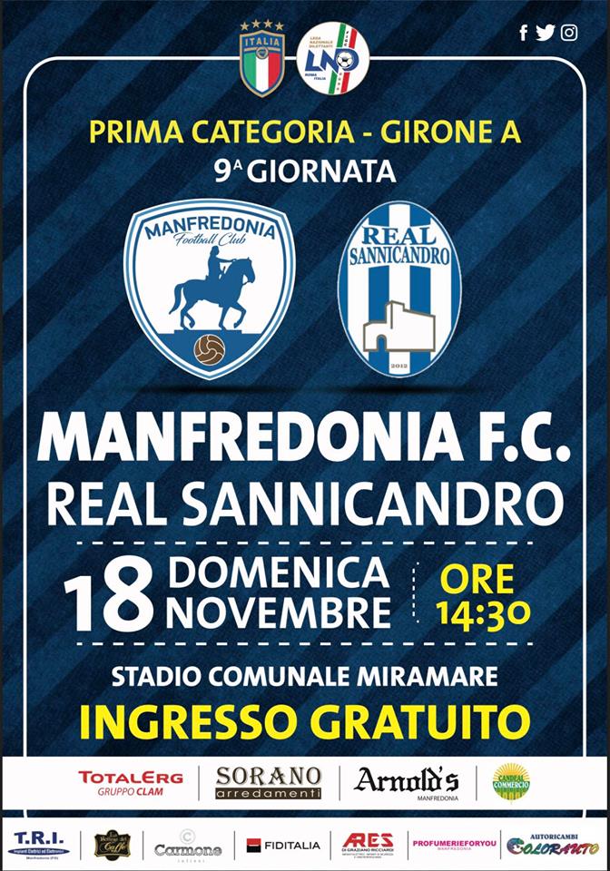 Manfredonia FC in casa con il Real Sannicandro per tenere il passo casalingo?