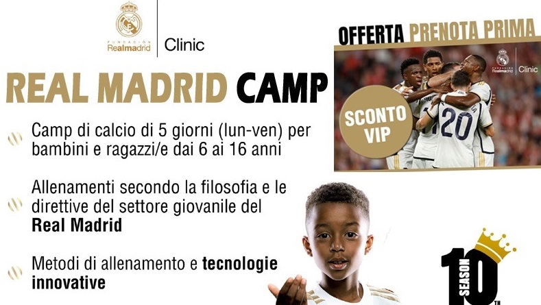 GIA’ TANTE ISCRIZIONI PER IL “REAL MADRID CAMP” A SAN SEVERO DAL 24 AL 28 GIUGNO. ECCO COME PARTECIPARE